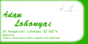 adam lohonyai business card